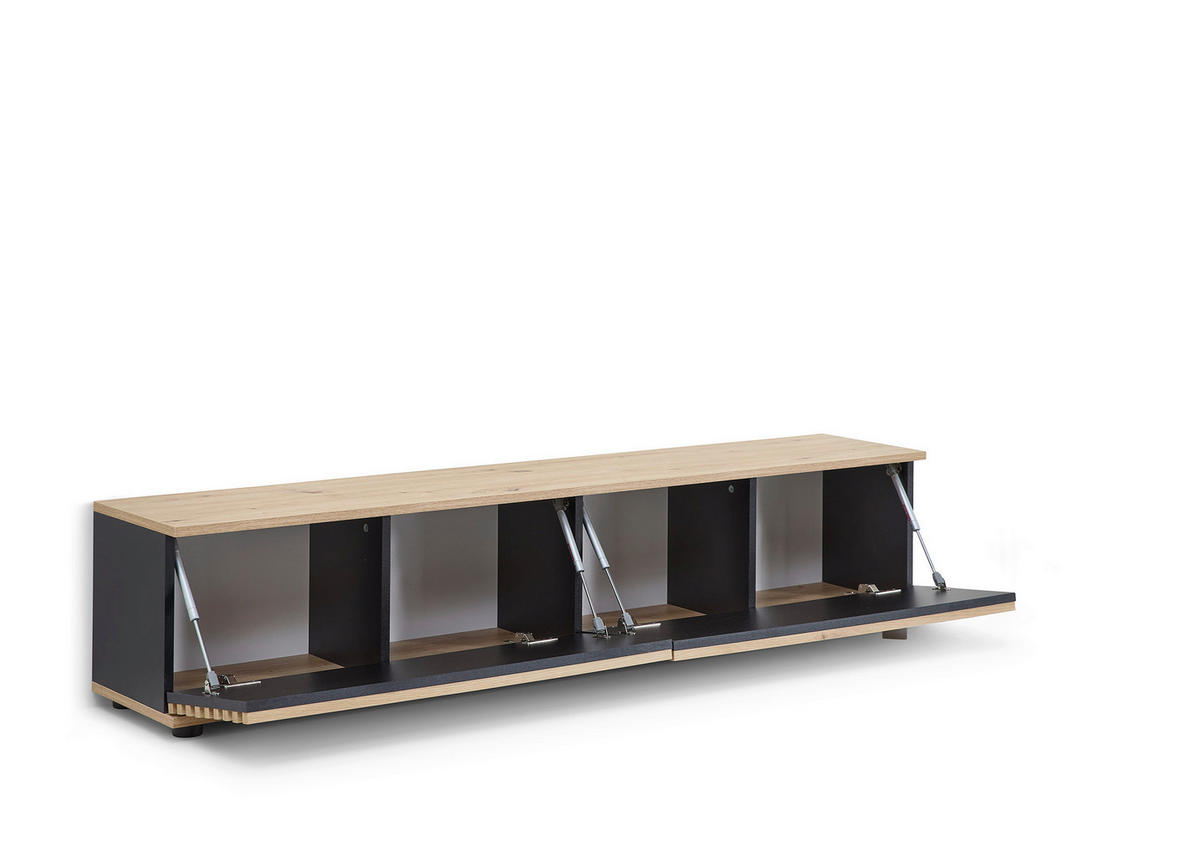 LOWBOARD  in 180/30/30 cm  - Schwarz/Eiche Artisan, Design, Holzwerkstoff/Kunststoff (180/30/30cm) - Boxxx