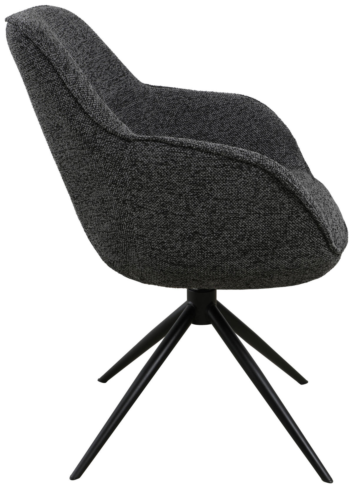 ARMLEHNSTUHL  in Eisen Leinenoptik  - Anthrazit/Schwarz, Design, Textil/Metall (64/84/61cm) - Novel