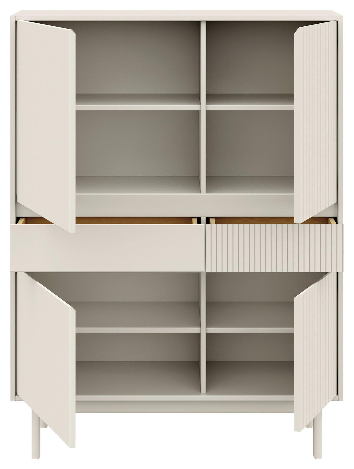 HIGHBOARD  in 102/136/42 cm  - Beige, Design, Holz (102/136/42cm) - Livetastic