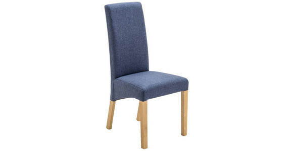 STUHL Webstoff Blau, Buchefarben - Blau/Buchefarben, KONVENTIONELL, Holz/Textil (47/102/57cm) - Carryhome