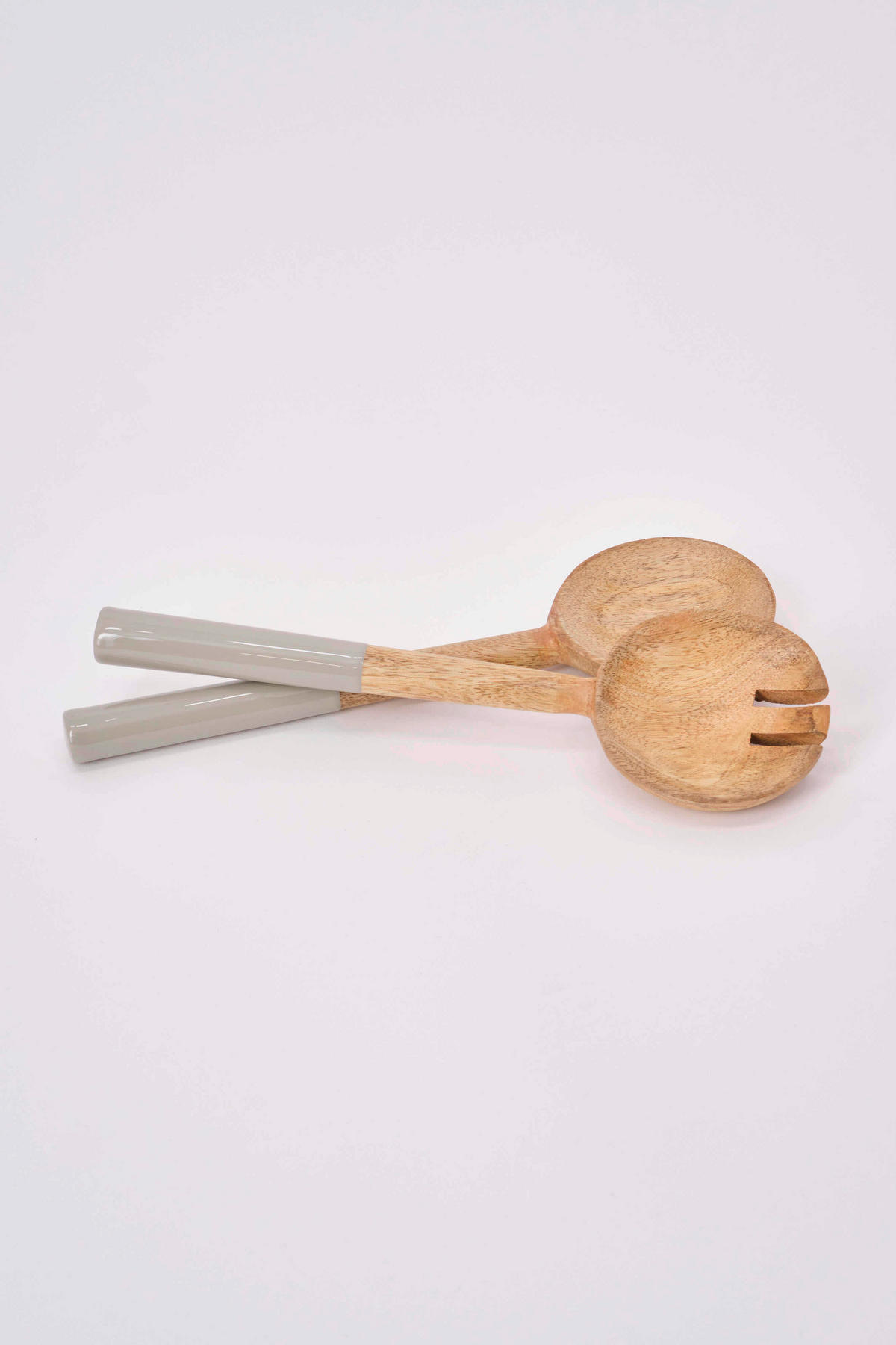 SALATBESTECK - Greige, Basics, Holz/Stein (7,5/27,5cm) - FYNCH-HATTON