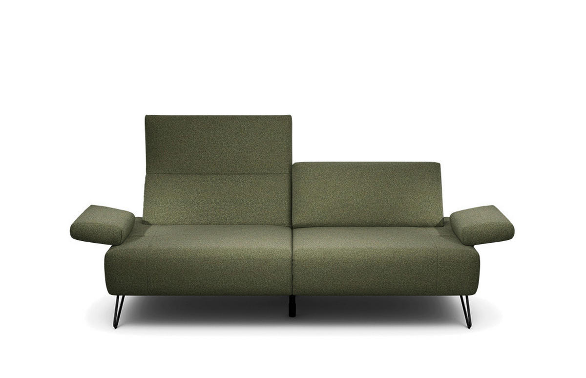 2,5-SITZER Cosy Chenille Waldgrün  - Waldgrün/Schwarz, Design, Textil/Metall (204-234/85/86-94cm) - SENSOO