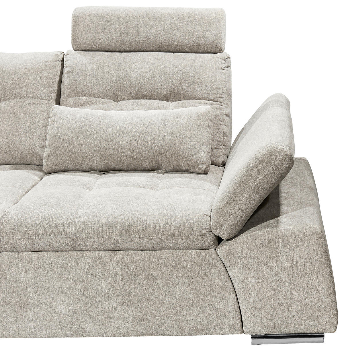 ECKSOFA Schlammfarben Mikrovelours  - Schlammfarben/Silberfarben, KONVENTIONELL, Kunststoff/Textil (170/268cm) - MID.YOU