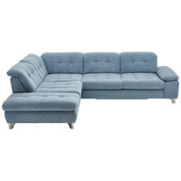 ECKSOFA in Chenille Hellblau  - Chromfarben/Hellblau, Design, Textil/Metall (260/310cm) - Beldomo Speed