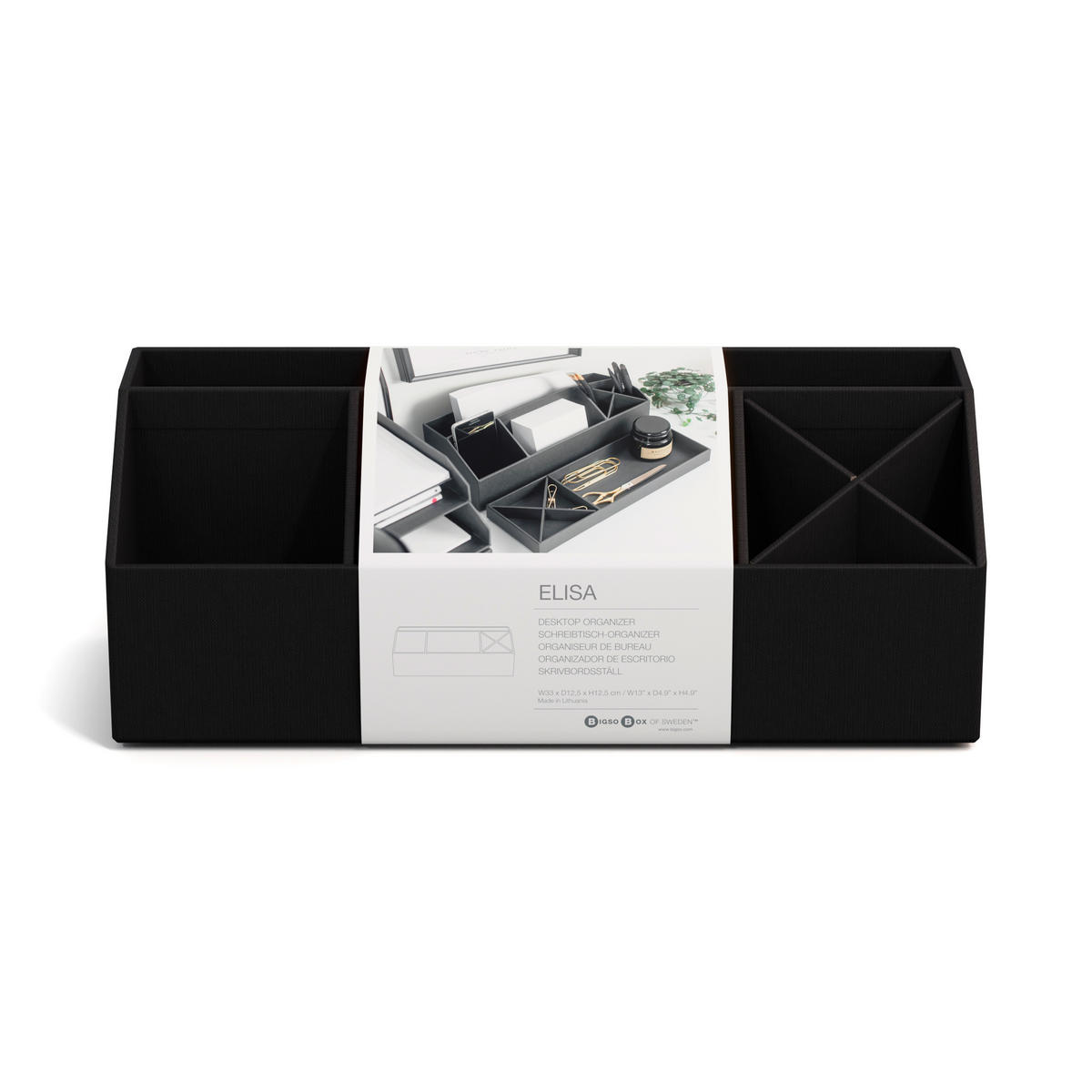 TISCHORGANIZER    12.5/33/12.5 cm  - Schwarz, Basics, Karton/Papier (12.5/33/12.5cm)
