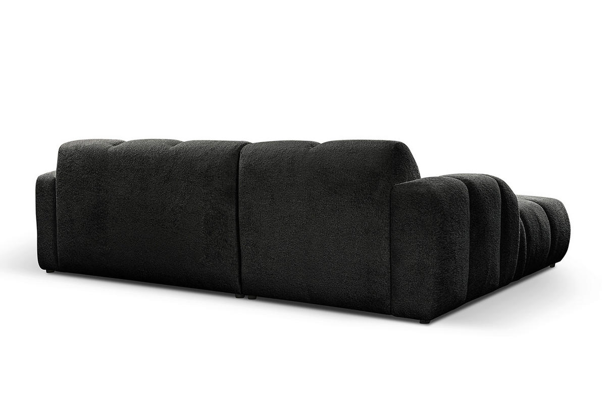 ECKSOFA VENTO in Struktur Dunkelgrau  175/255 cm  - Dunkelgrau/Schwarz, Design, Holz/Holzwerkstoff (175/255cm) - MID.YOU