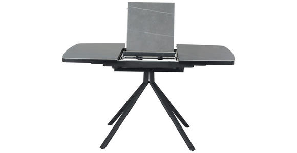 ESSTISCH in Metall, Keramik, Holzwerkstoff 90-130/90/76 cm - Schwarz/Grau, Design, Keramik/Holzwerkstoff (90-130/90/76cm) - Novel