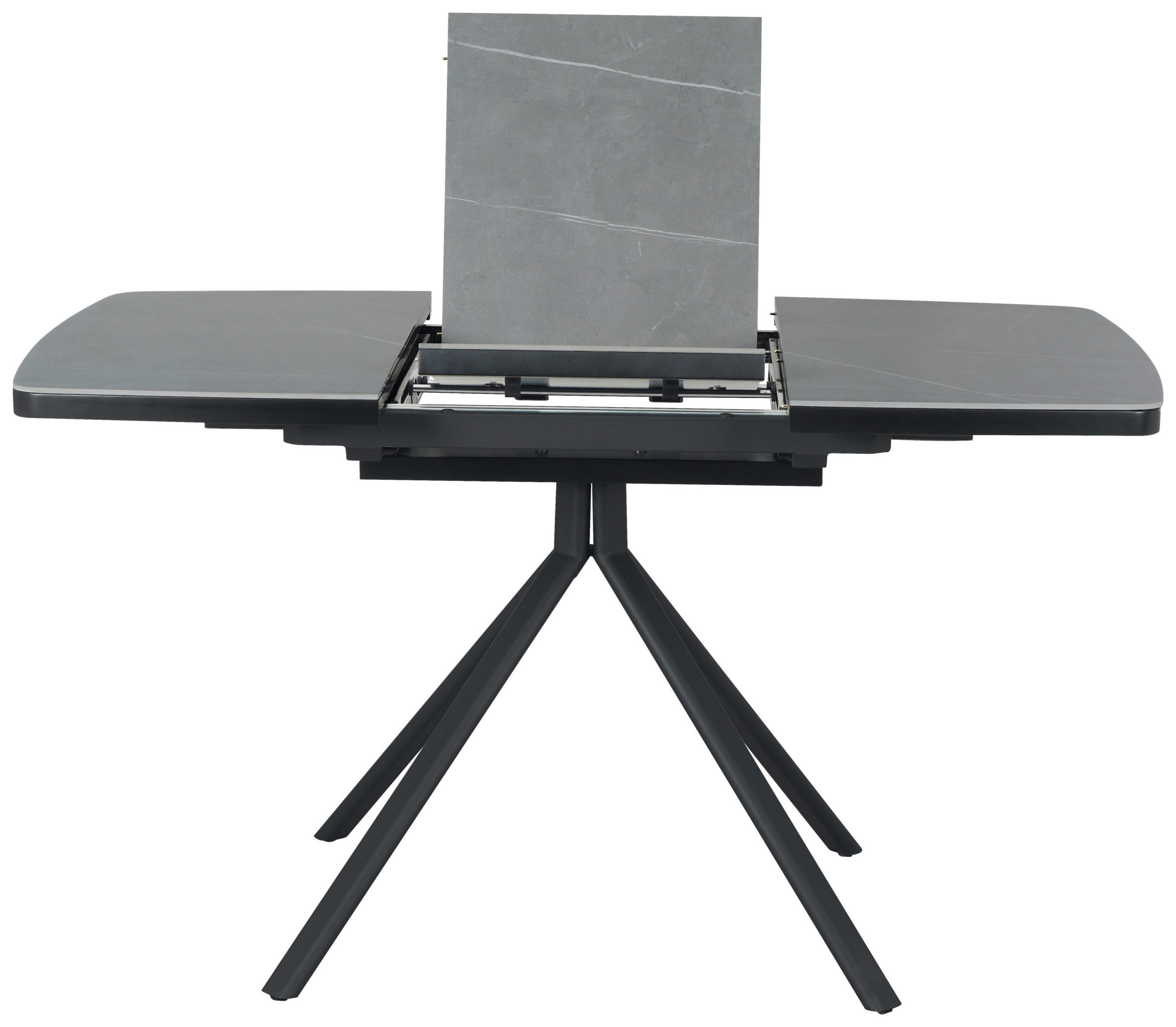 ESSTISCH in Metall, Keramik, Holzwerkstoff 90-130/90/76 cm  - Schwarz/Grau, Design, Keramik/Holzwerkstoff (90-130/90/76cm) - Novel