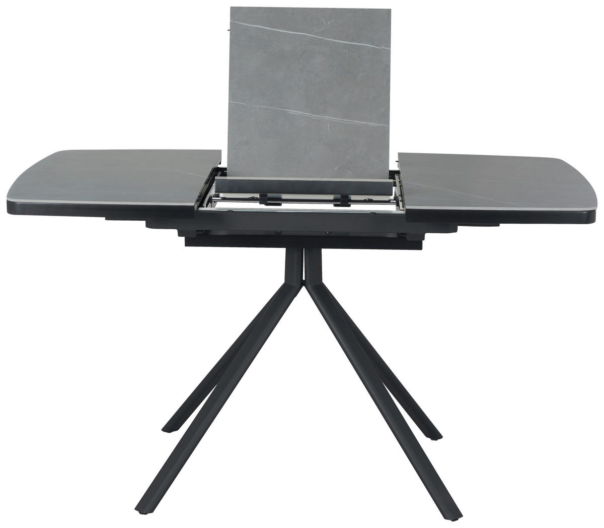 ESSTISCH in Metall, Keramik, Holzwerkstoff 90-130/90/76 cm  - Schwarz/Grau, Design, Keramik/Holzwerkstoff (90-130/90/76cm) - Novel