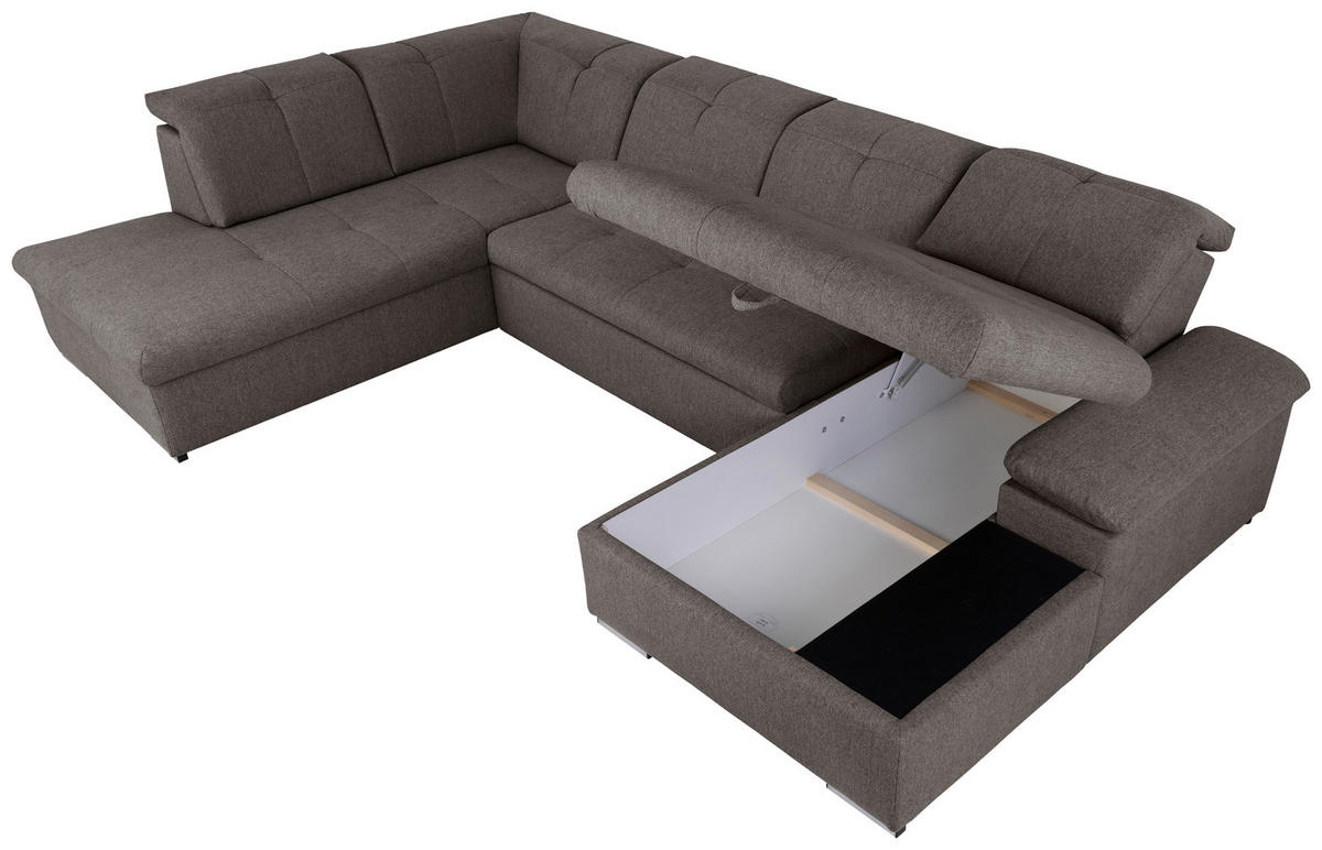 WOHNLANDSCHAFT Grau  - Grau, Design, Textil/Metall (215/328/173cm) - MID.YOU