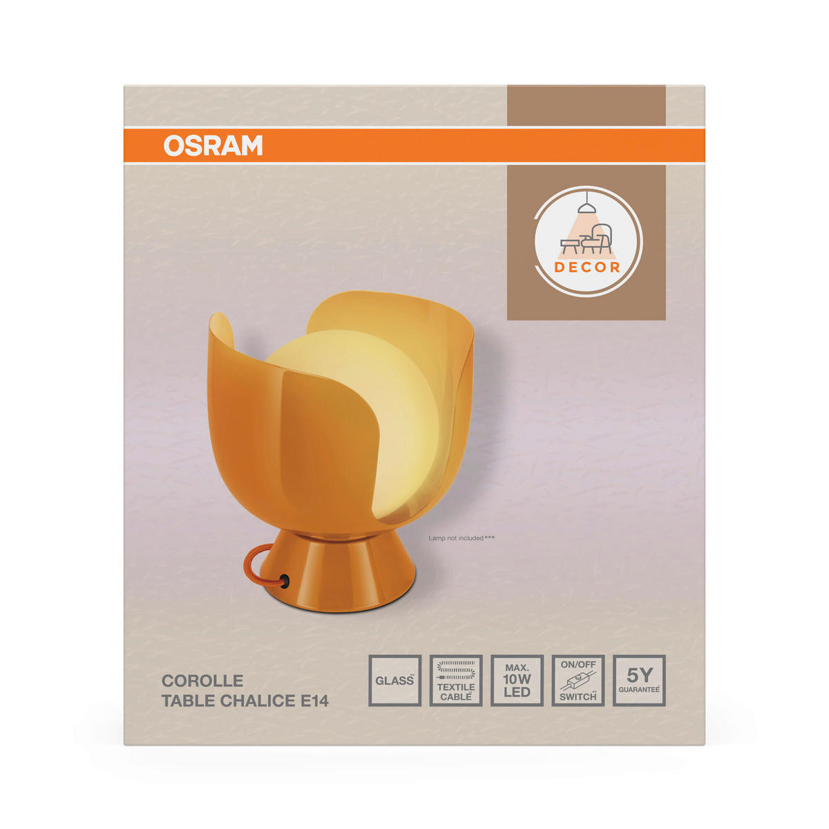 TISCHLEUCHTE 20/21 cm   - Orange, Basics, Metall (20/21cm) - Osram