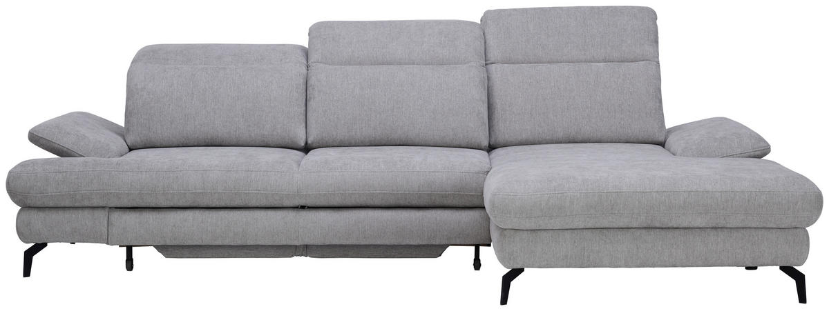 HÖRNSOFFA i velour ljusgrå  - ljusgrå/svart, Design, metall/textil (288/184cm) - Best Price