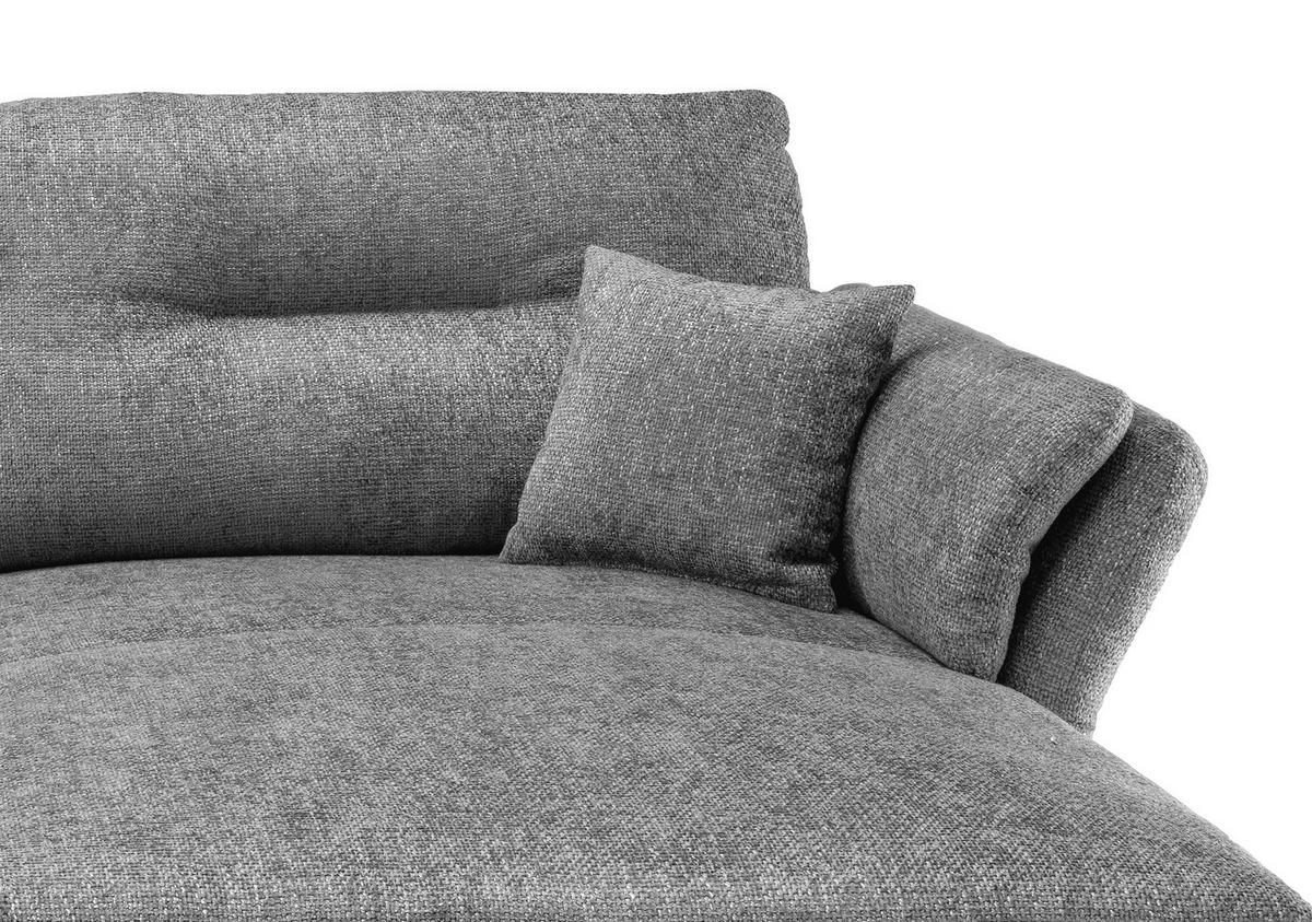 ECKSOFA in Struktur Grau  - Schwarz/Grau, Modern, Holz/Textil (269/172cm) - MID.YOU