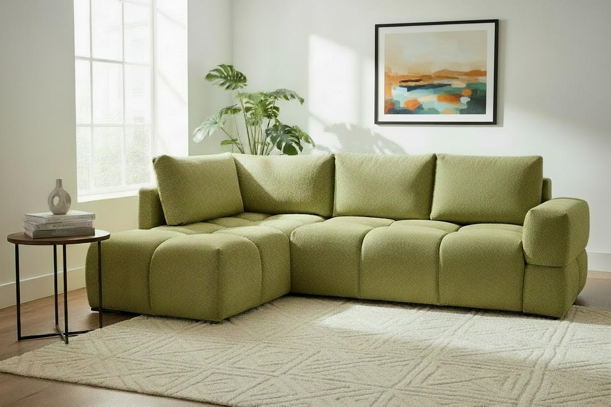 Thumbnail - Stylife Ecksofa, Senfgelb, Textil, 4-Sitzer, Füllung: Schaumstoff, seitenverkehrt montierbar, L-Form, 267x185 cm, Made i...