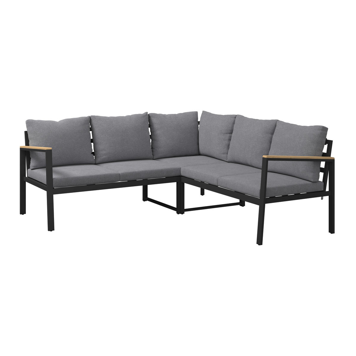 LOUNGEGARNITUR  - Grau/Akaziefarben, Design, Holz/Textil (198/198cm) - Ambia Garden