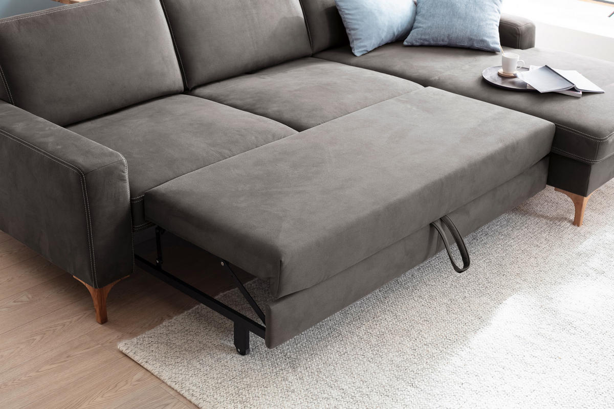 ECKSOFA in Mikrofaser Braun  - Beige/Braun, Design, Textil (185/278cm) - Pure Home Lifestyle