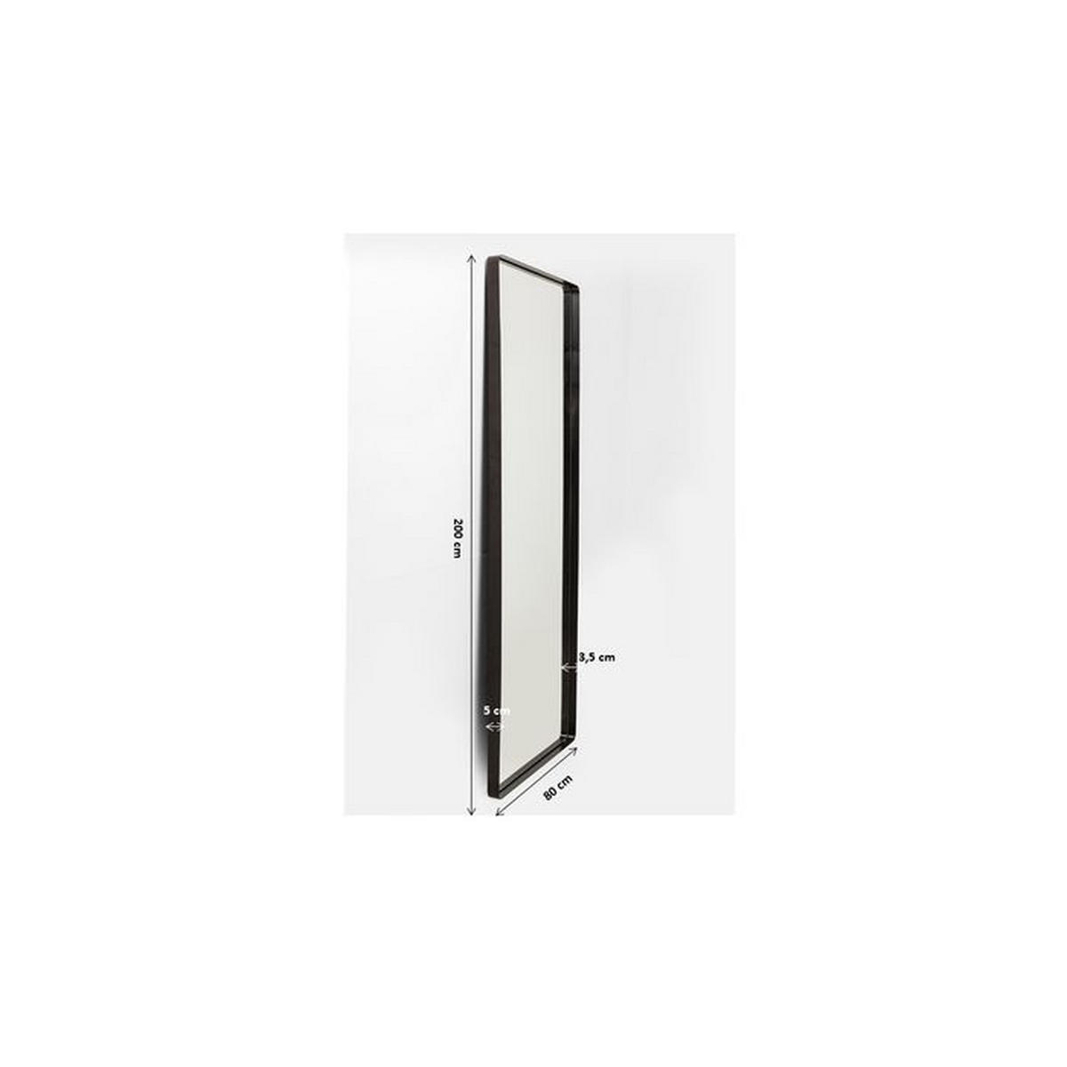 WANDSPIEGEL 80/200/5 cm    in rechteckig  - Schwarz, LIFESTYLE, Glas/Metall (80/200/5cm) - Kare-Design