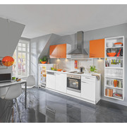 KÜCHENBLOCK - Orange/Weiß, Design, Holzwerkstoff (355cm) - Welnova