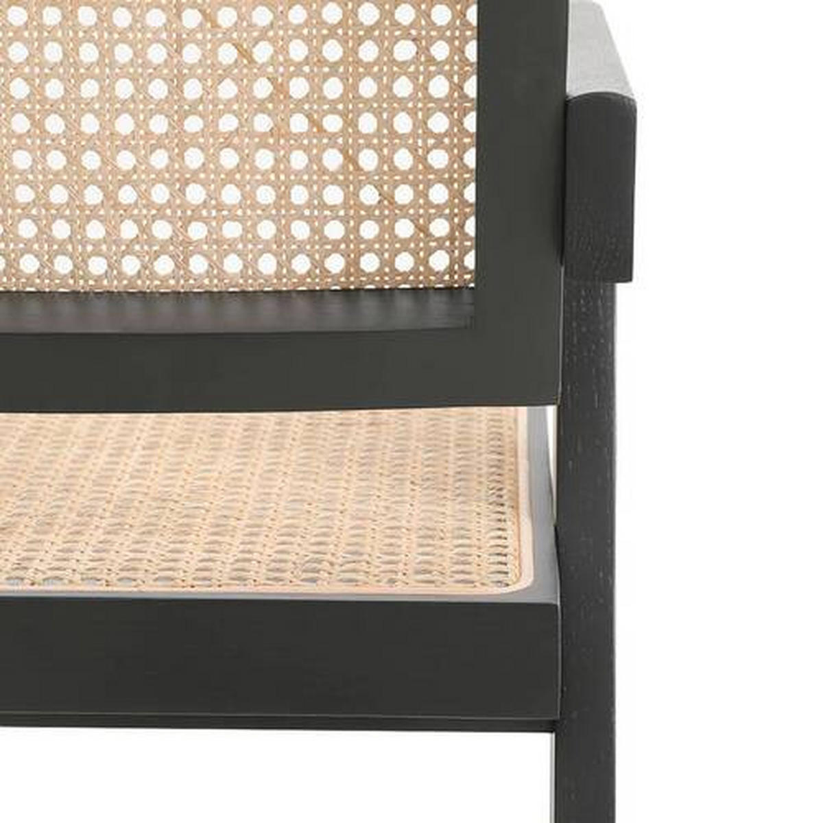 STOL MED ARMSTÖD  - svart/naturfärgad, Lifestyle, trä (51/78/53cm) - home24