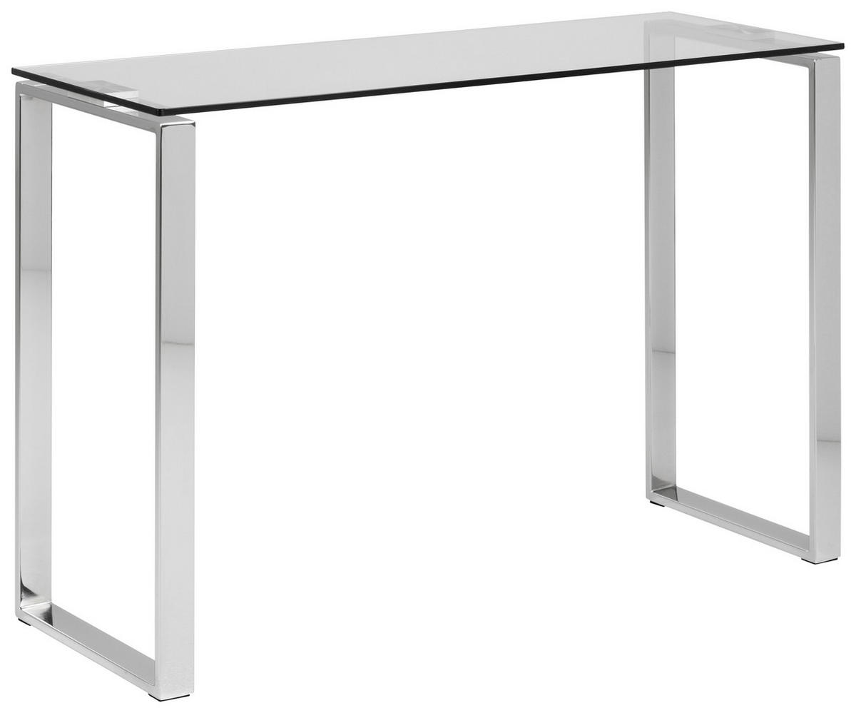 KONZOLNA MIZICA, 110/76/40 cm prozorno, barve kroma  - barve kroma/prozorno, Trend, kovina/steklo (110/76/40cm) - MID.YOU