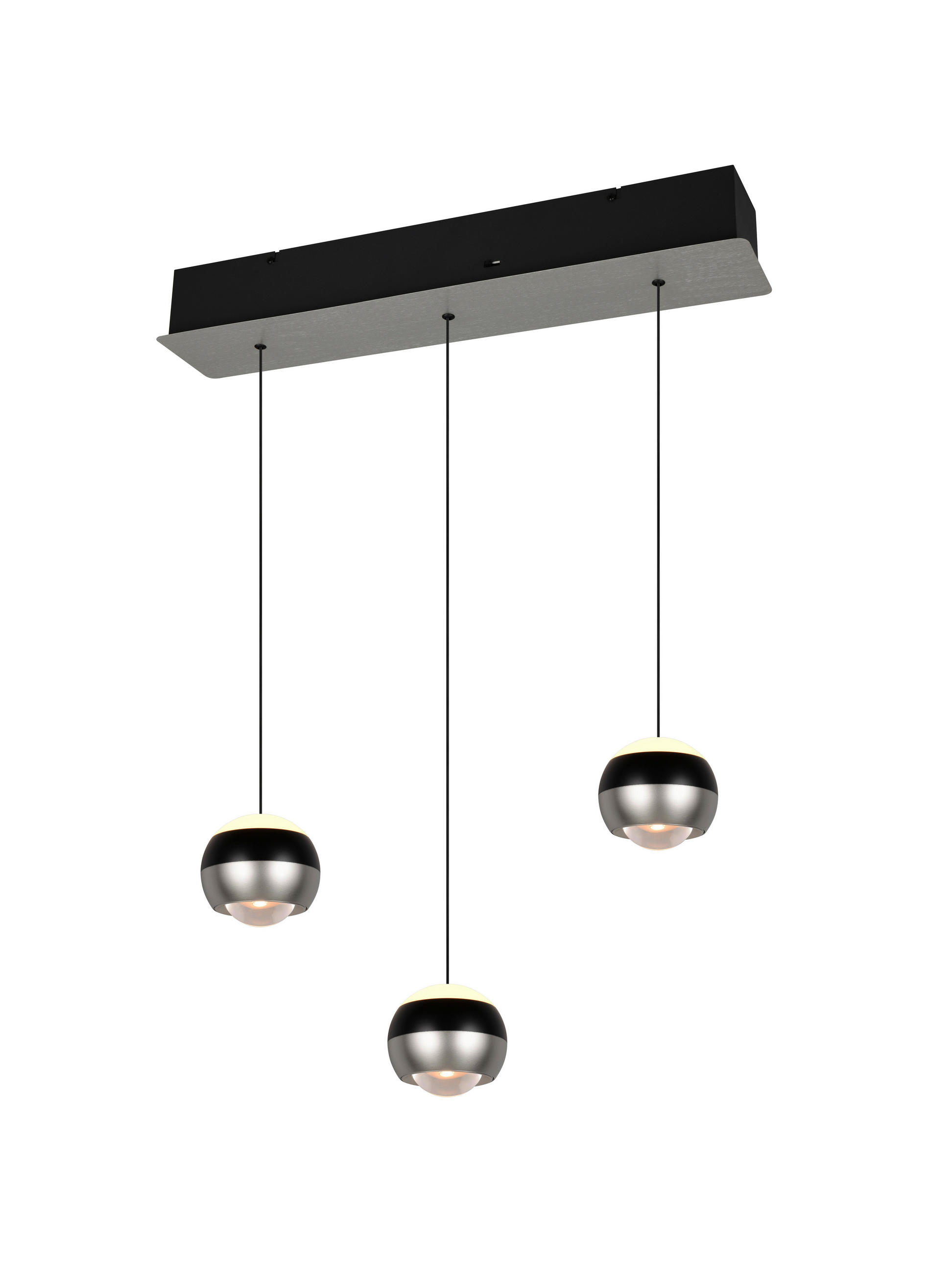 LED-HÄNGELEUCHTE ORBIt 58/195/10,5 cm  - Schwarz/Braun, Design, Metall (58/195/10,5cm)