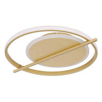 DECKENLEUCHTE 36 W    40/36/5 cm  - Goldfarben/Opal, Trend, Kunststoff/Metall (40/36/5cm) - Globo