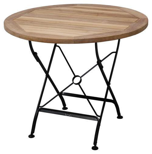 GARTENTISCH Holz, Metall rund  - Schwarz/Teakfarben, Basics, Holz/Metall (90/75cm) - Zebra 