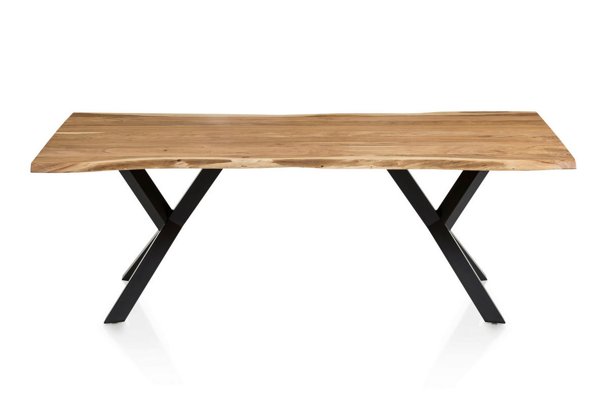 ESSTISCH in Holz 220/110/76,5 cm  - Schwarz/Naturfarben, MODERN, Holz/Metall (220/110/76,5cm) - Livetastic
