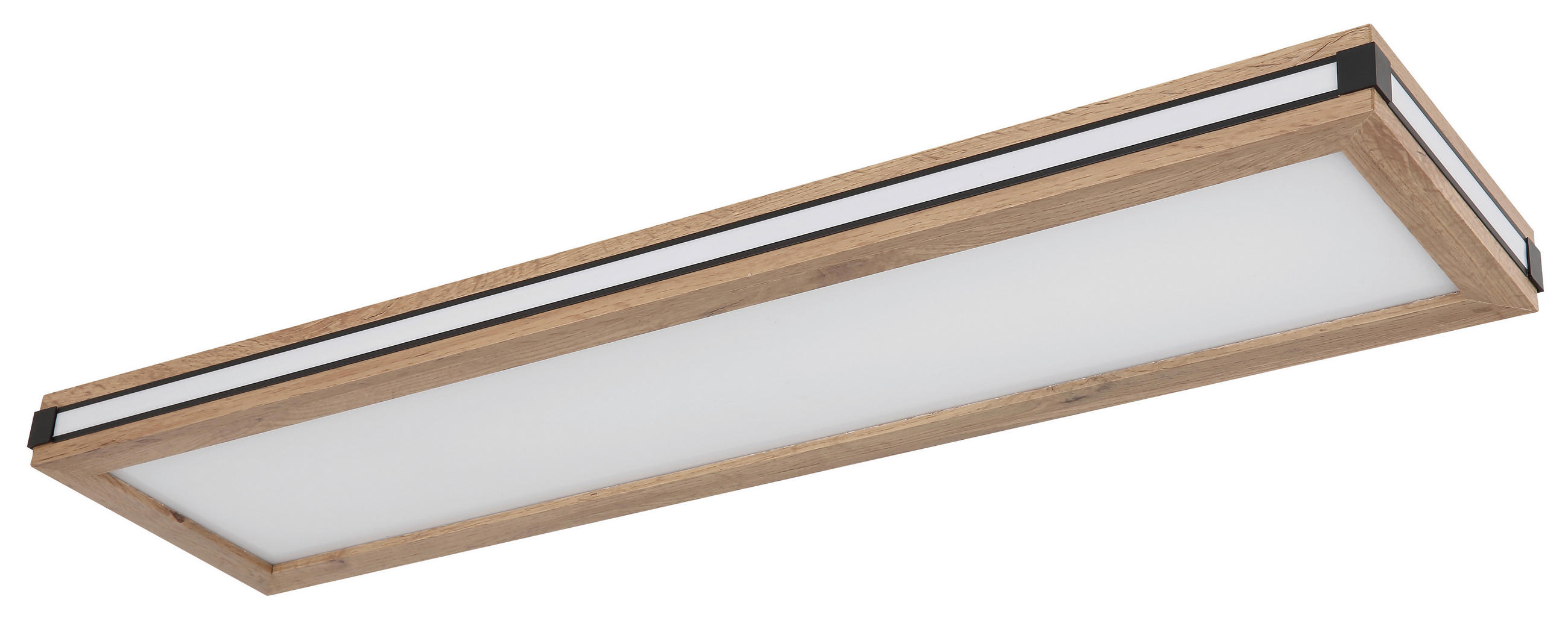LED-DECKENLEUCHTE 80/20/7,5 cm   - Dunkelbraun/Opal, KONVENTIONELL, Holzwerkstoff/Kunststoff (80/20/7,5cm) - Globo