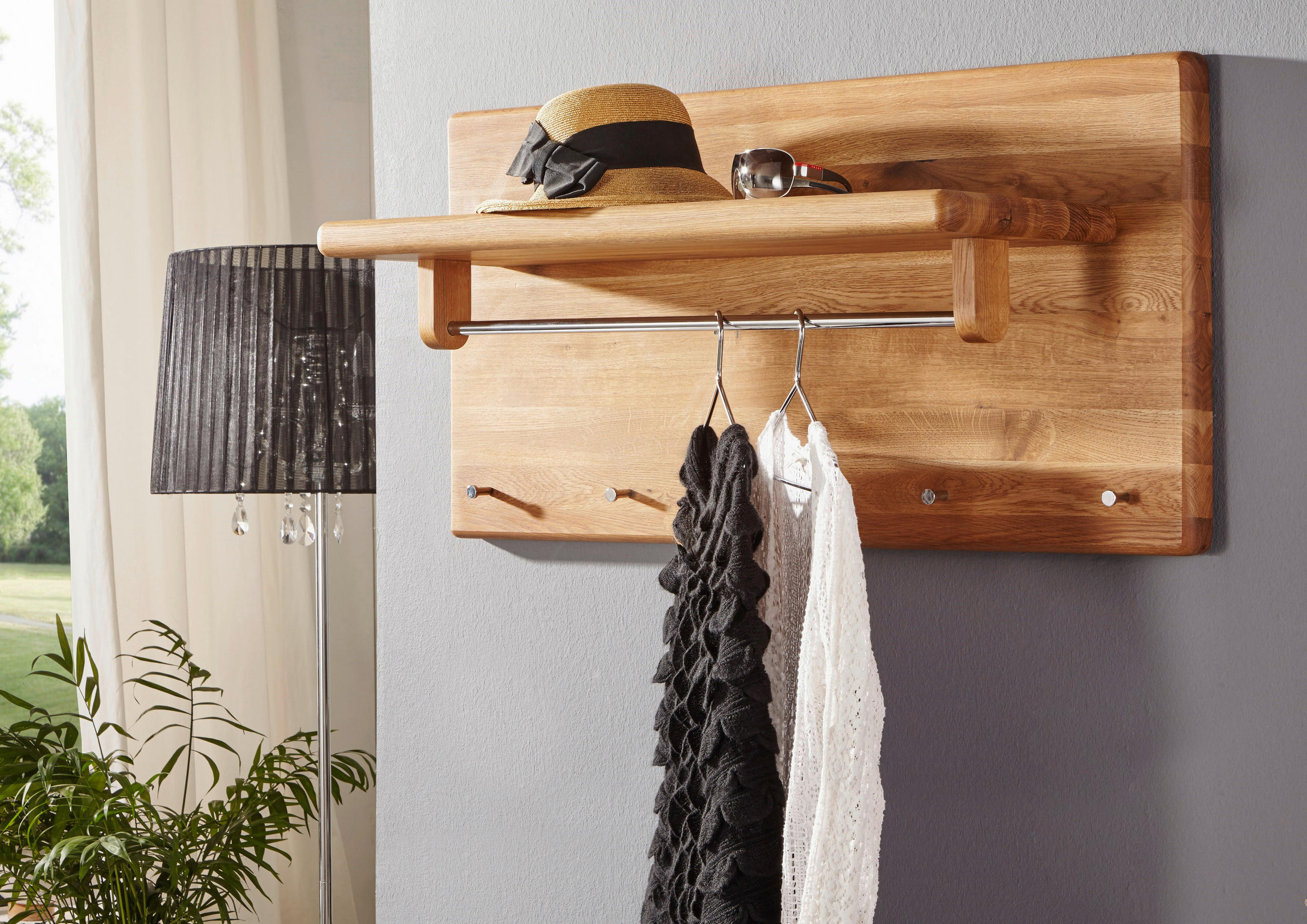 WANDGARDEROBE  in Eiche massiv Eichefarben  - Eichefarben, Basics, Holz (100/50/32,5cm)