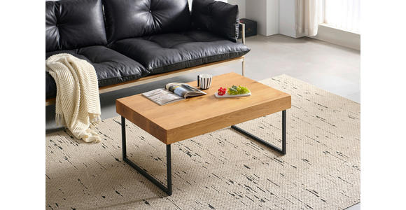 COUCHTISCH in Holz, Holzwerkstoff 100/65/42 cm  - Eichefarben/Schwarz, Design, Holz/Holzwerkstoff (100/65/42cm) - Carryhome