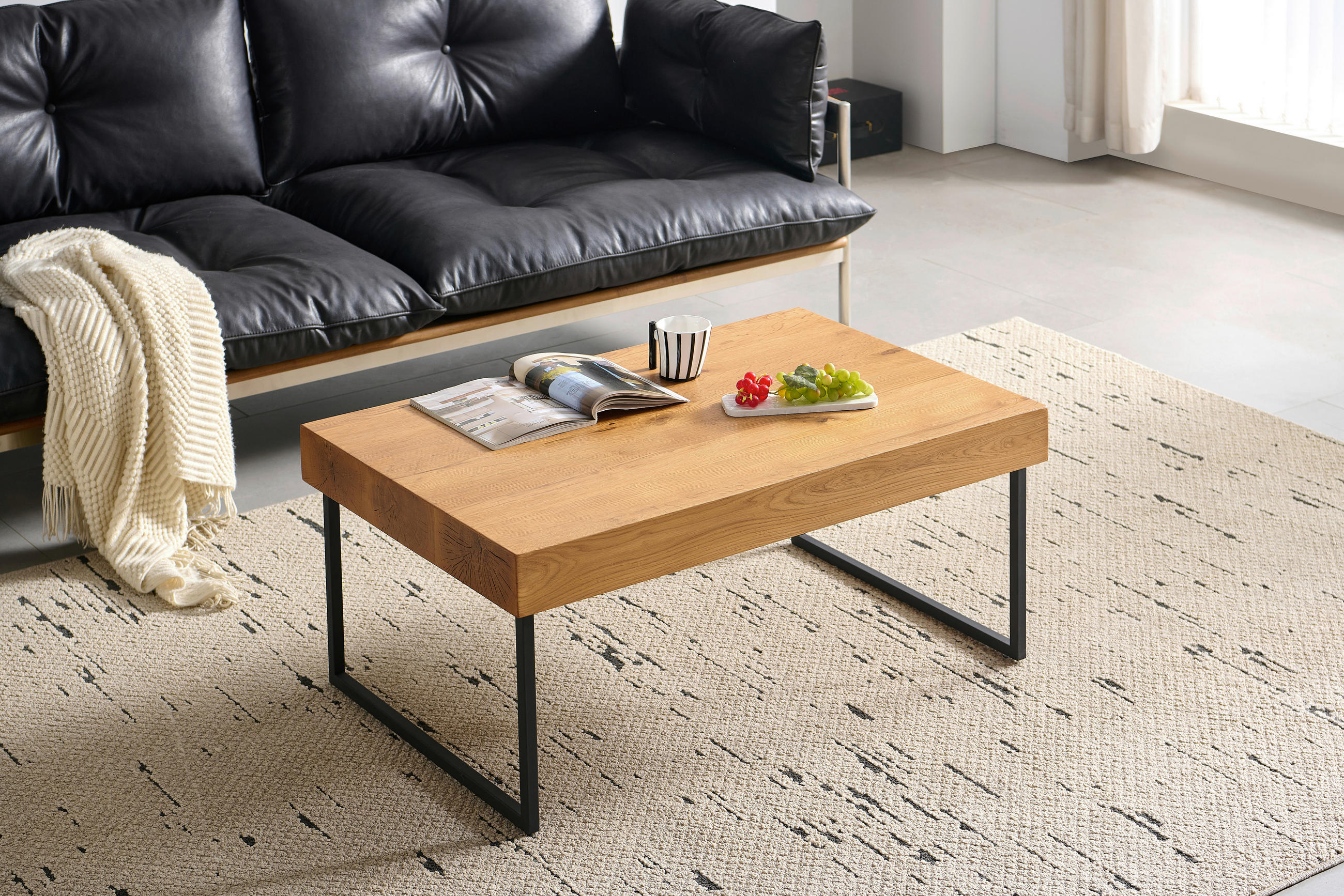 KONFERENČNÝ STOLÍK, čierna, farba duba, drevo, kompozitné drevo, 100/65/42 cm - čierna/farba duba, Design, drevo/kompozitné drevo (100/65/42cm) - Carryhome