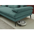 ECKSOFA  in Chenille, Flachgewebe Opal  180/284 cm  - Opal/Schwarz, Design, Textil/Metall (180/284cm) - Dieter Knoll