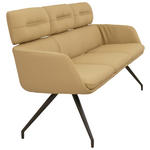 SITZBANK 200/91/70 cm Echtleder Schwarz, Karamell  - Karamell/Schwarz, Design, Leder/Metall (200/91/70cm) - Dieter Knoll