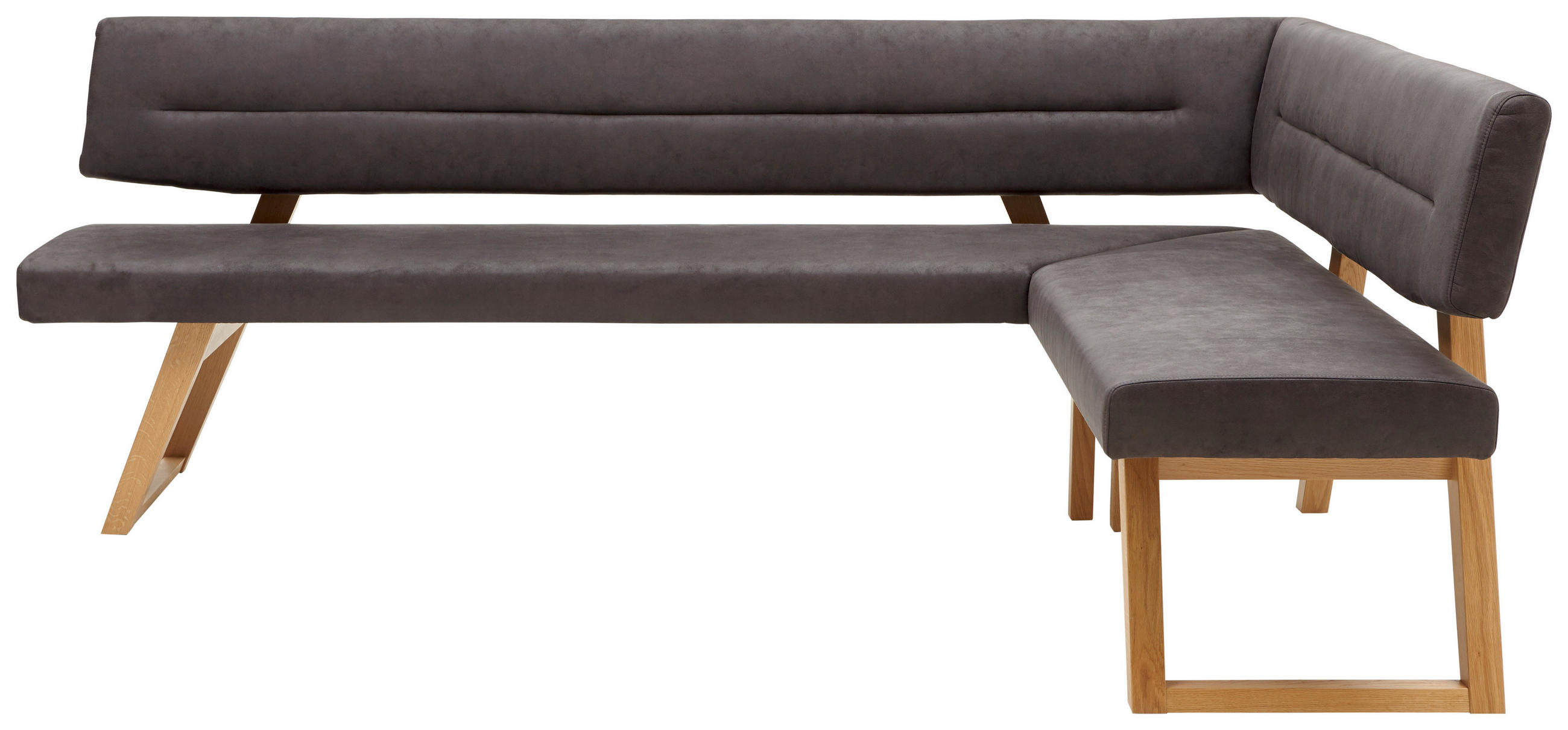 ECKBANK 155/195 cm  in Anthrazit, Eichefarben  - Eichefarben/Anthrazit, KONVENTIONELL, Holz/Textil (155/195cm) - Dieter Knoll