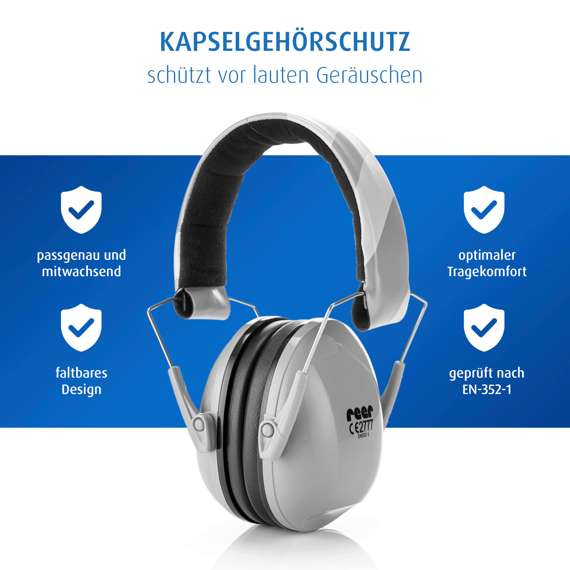 KINDER-GEHÖRSCHUTZ - Grau, Basics, Kunststoff (12/14,5/10,5cm) - Reer