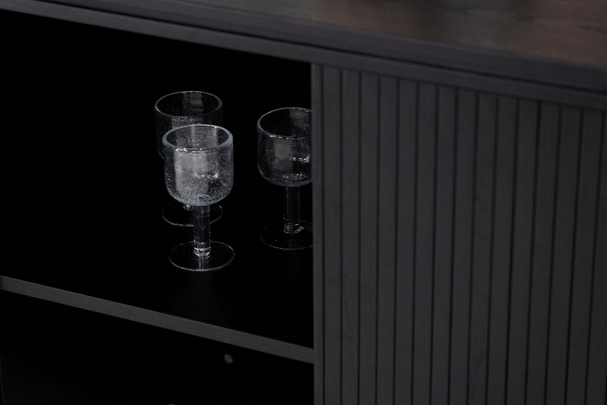 SIDEBOARD 160/80/48 cm  - svart, Design, trä (160/80/48cm) - Livetastic