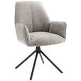 ARMLEHNSTUHL  Sitzfläche 180° drehbar, automatische Rückholfunktion  - Schwarz/Grau, Design, Textil/Metall (59/88/63cm) - Carryhome