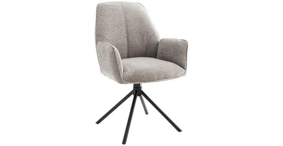 ARMLEHNSTUHL  Sitzfläche 180° drehbar, automatische Rückholfunktion  - Schwarz/Grau, Design, Textil/Metall (59/88/63cm) - Carryhome