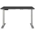 SCHREIBTISCH 120/80/72-118 cm  in Graphitfarben, Silberfarben  - Silberfarben/Graphitfarben, MODERN, Holzwerkstoff/Metall (120/80/72-118cm) - Novel