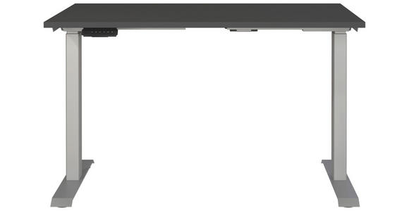 SCHREIBTISCH 120/80/72-118 cm  in Graphitfarben, Silberfarben  - Silberfarben/Graphitfarben, MODERN, Holzwerkstoff/Metall (120/80/72-118cm) - Novel
