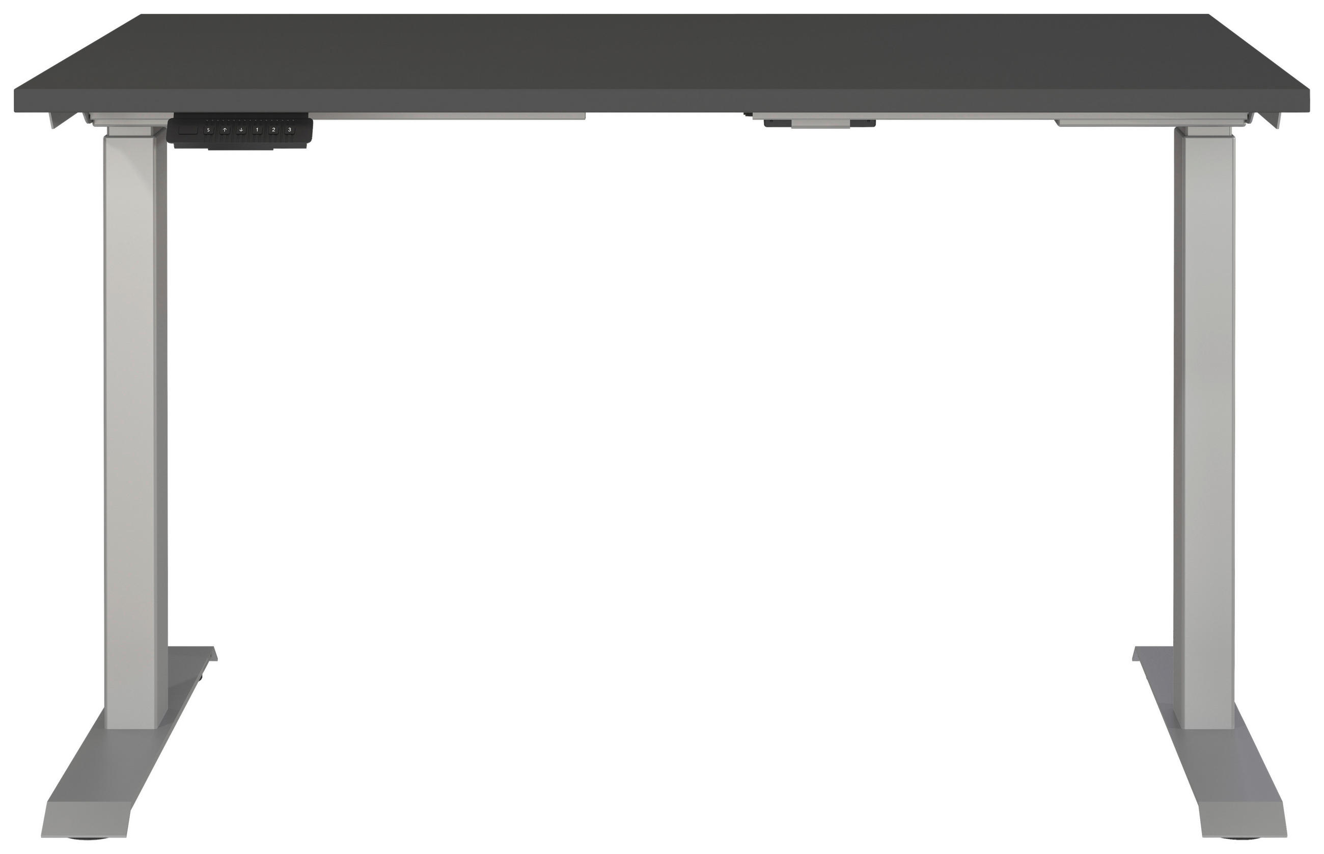 SCHREIBTISCH 120/80/72-118 cm  in Graphitfarben, Silberfarben  - Silberfarben/Graphitfarben, MODERN, Holzwerkstoff/Metall (120/80/72-118cm) - Novel