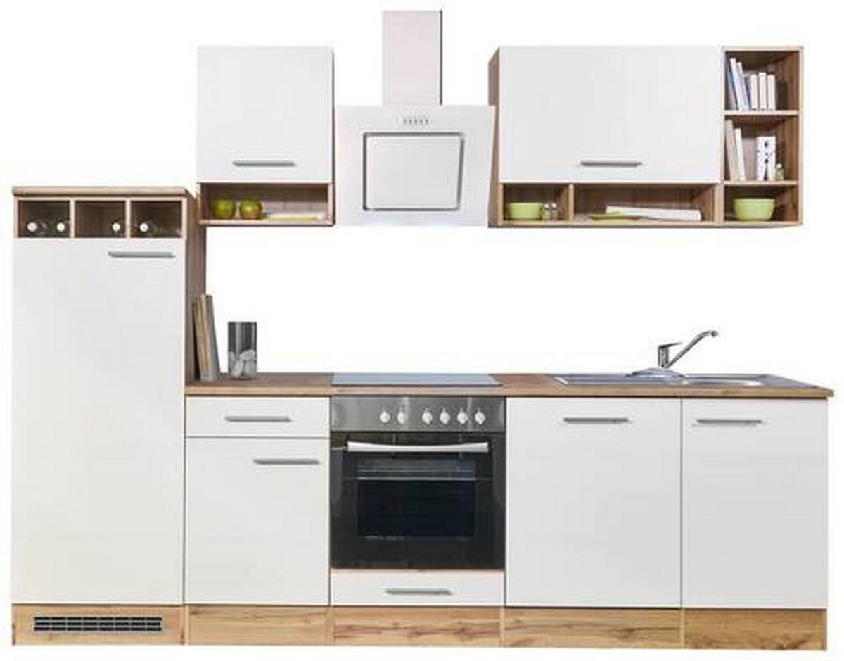 KÜCHENLEERBLOCK 280/205/60 cm   in Weiss, Wildeiche  - Wildeiche/Weiss, Basics, Holzwerkstoff/Metall (280/205/60cm) - Respekta