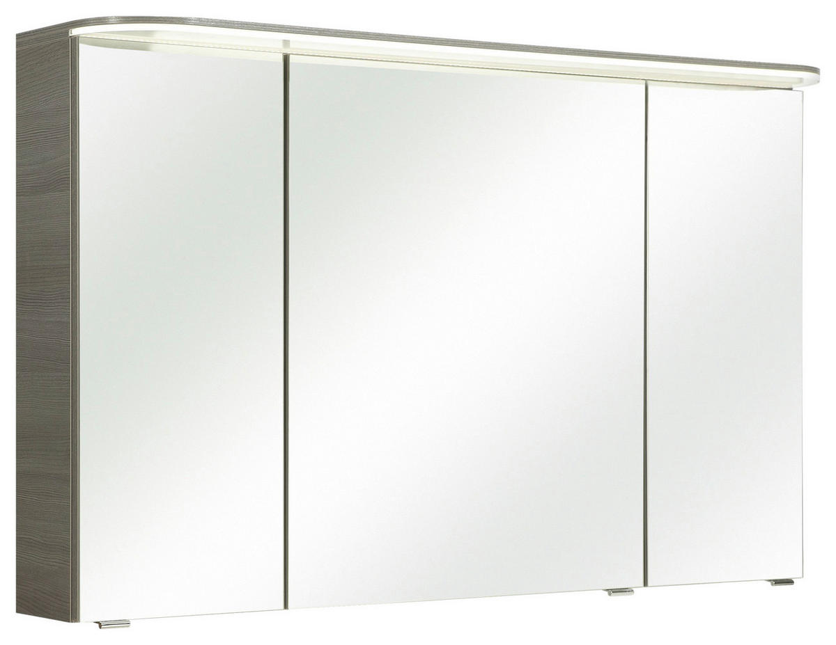 SPIEGELSCHRANK 120/72,3/17 cm  - Chromfarben/Graphitfarben, KONVENTIONELL, Glas/Holzwerkstoff (120/72,3/17cm) - Pelipal