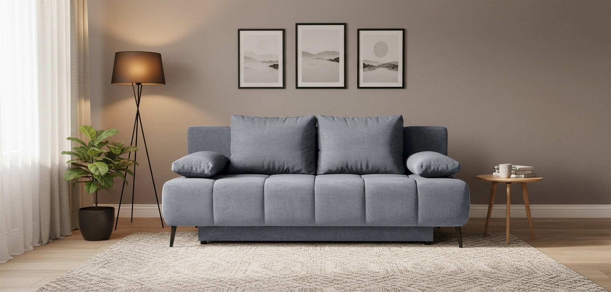 Mid.you Schlafsofa Bobbio Plus Grau 204x90x95 cm