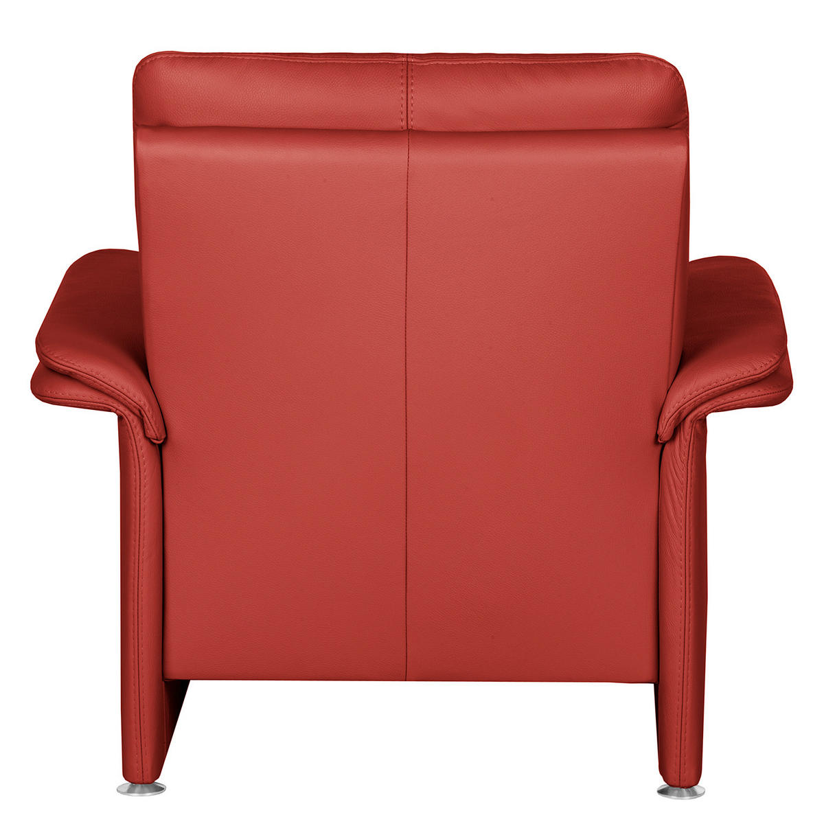 SESSEL in Echtleder Rot  - Silberfarben/Rot, Design, Leder/Metall (93/90/88cm) - Livetastic