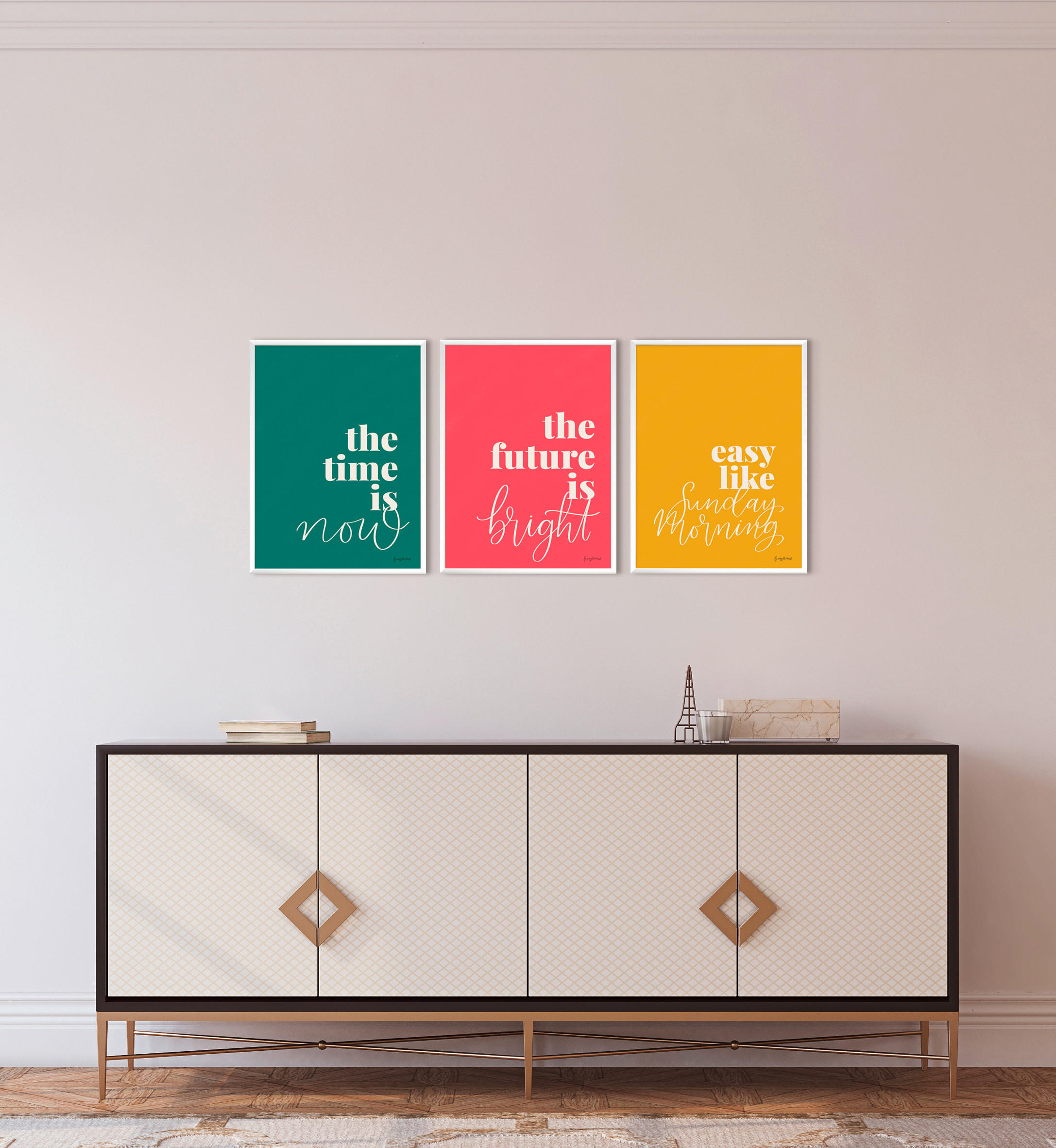 KUNSTDRUCK 30/40 cm  - Weiss/Pink, Basics, Papier (30/40cm) - Monee