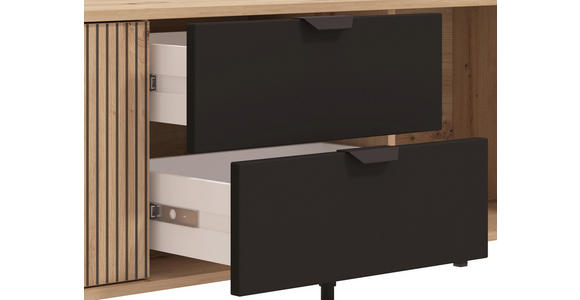 LOWBOARD in 208/40/54,5 cm - Schwarz/Eiche Artisan, Basics, Holzwerkstoff/Kunststoff (208/40/54,5cm) - Carryhome
