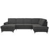 WOHNLANDSCHAFT in Webstoff Graphitfarben  - Schwarz/Graphitfarben, Konventionell, Textil/Metall (167/317/185cm) - Stylife