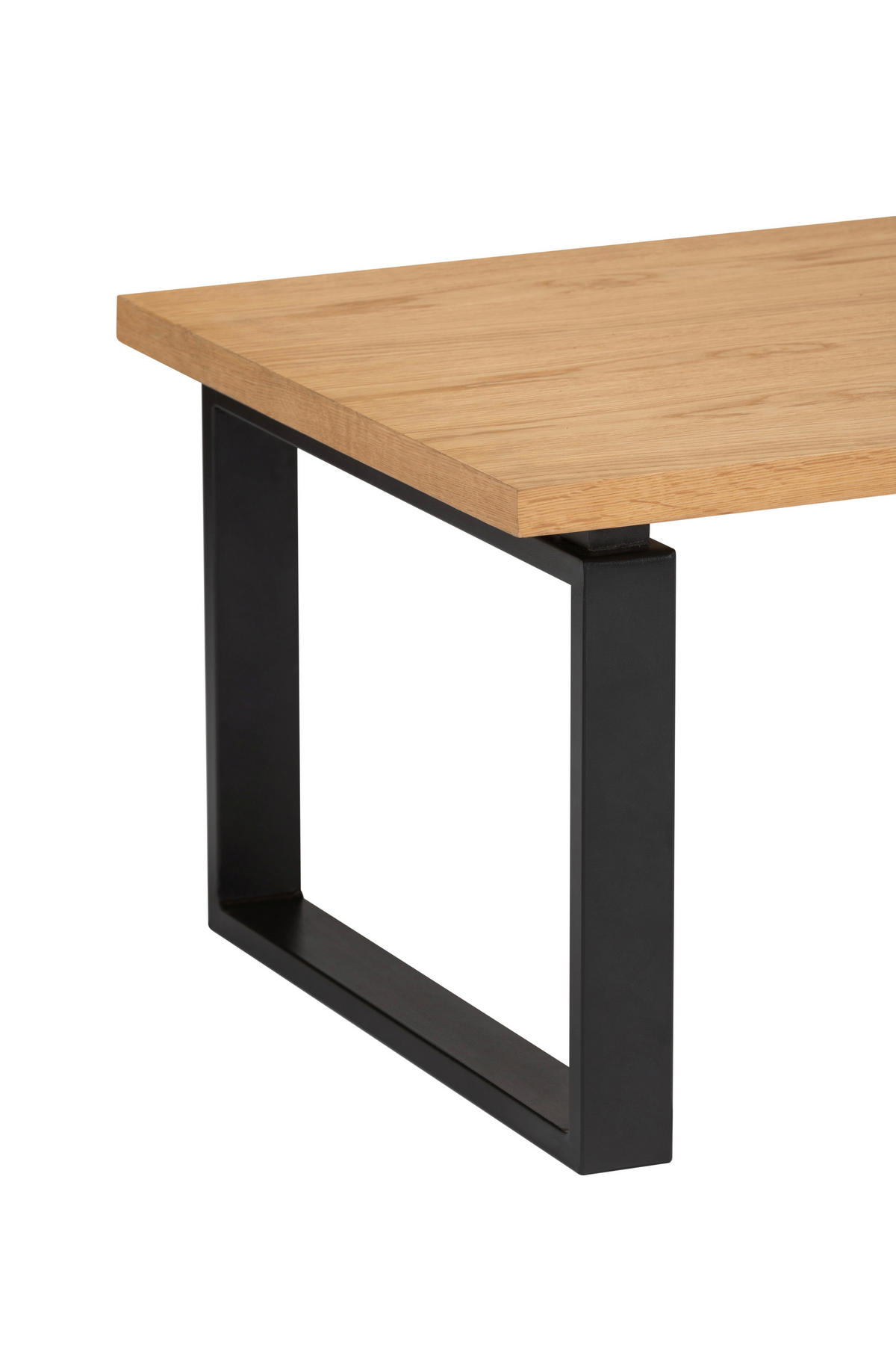 COUCHTISCH Eiche furniert 115/60/42,5 cm rechteckig Naturfarben, Schwarz  - Schwarz/Naturfarben, Design, Holz/Holzwerkstoff (115/60/42,5cm) - MID.YOU